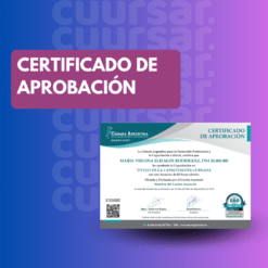 Certificado de aprobación Cámara Argentina