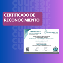 Certificado de reconocimiento Cámara Argentina